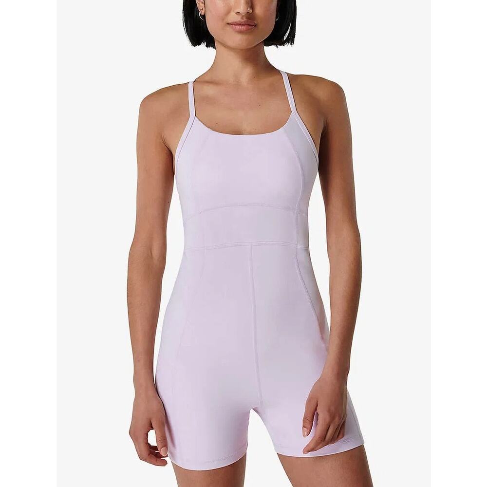 Sweaty Betty Unitard Athletic Bodysuit Small Lavender Stretch Yoga Pilates Gym